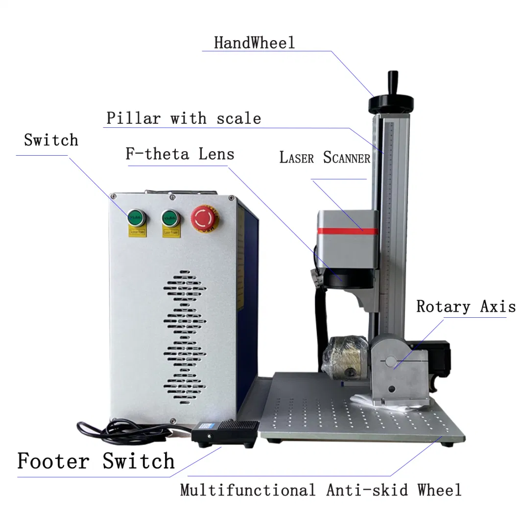 50W Hot Sales Mini Split Fiber Laser Marking Machine Mark Carbon Steel